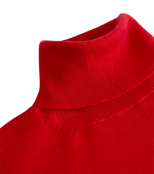 Kalani Roll Neck Merino Top Flaming Red Coxmoore Fine Knitted