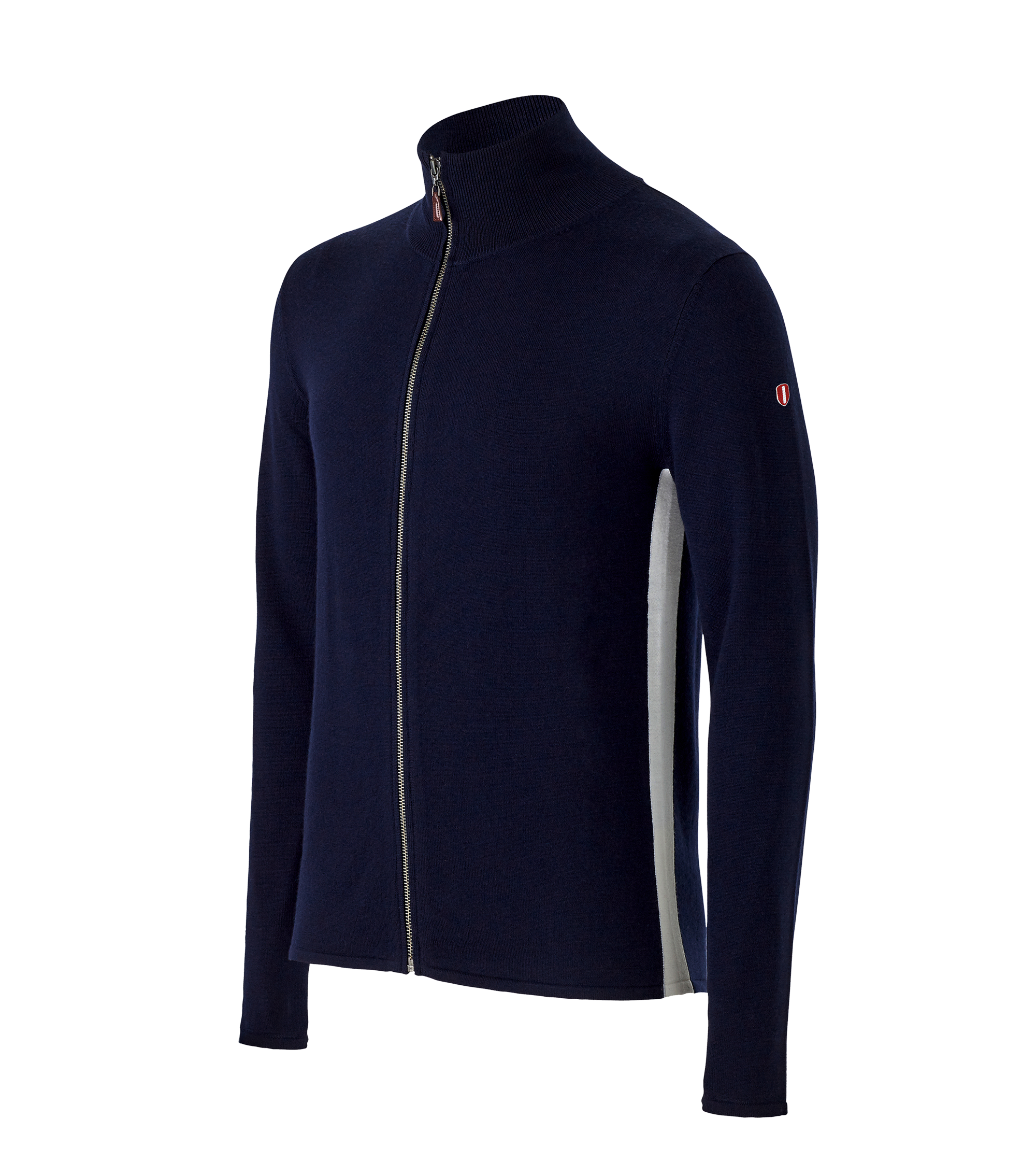 Coro Zip Front Knitted Merino Night Blue by Coxmoore