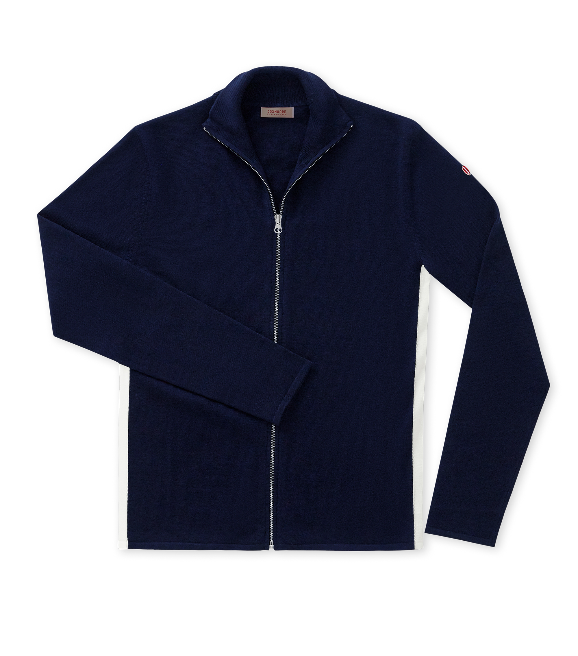 Coro Zip Front Knitted Merino Night Blue by Coxmoore