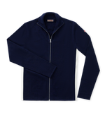 Coro Zip Front Knitted Merino Night Blue by Coxmoore