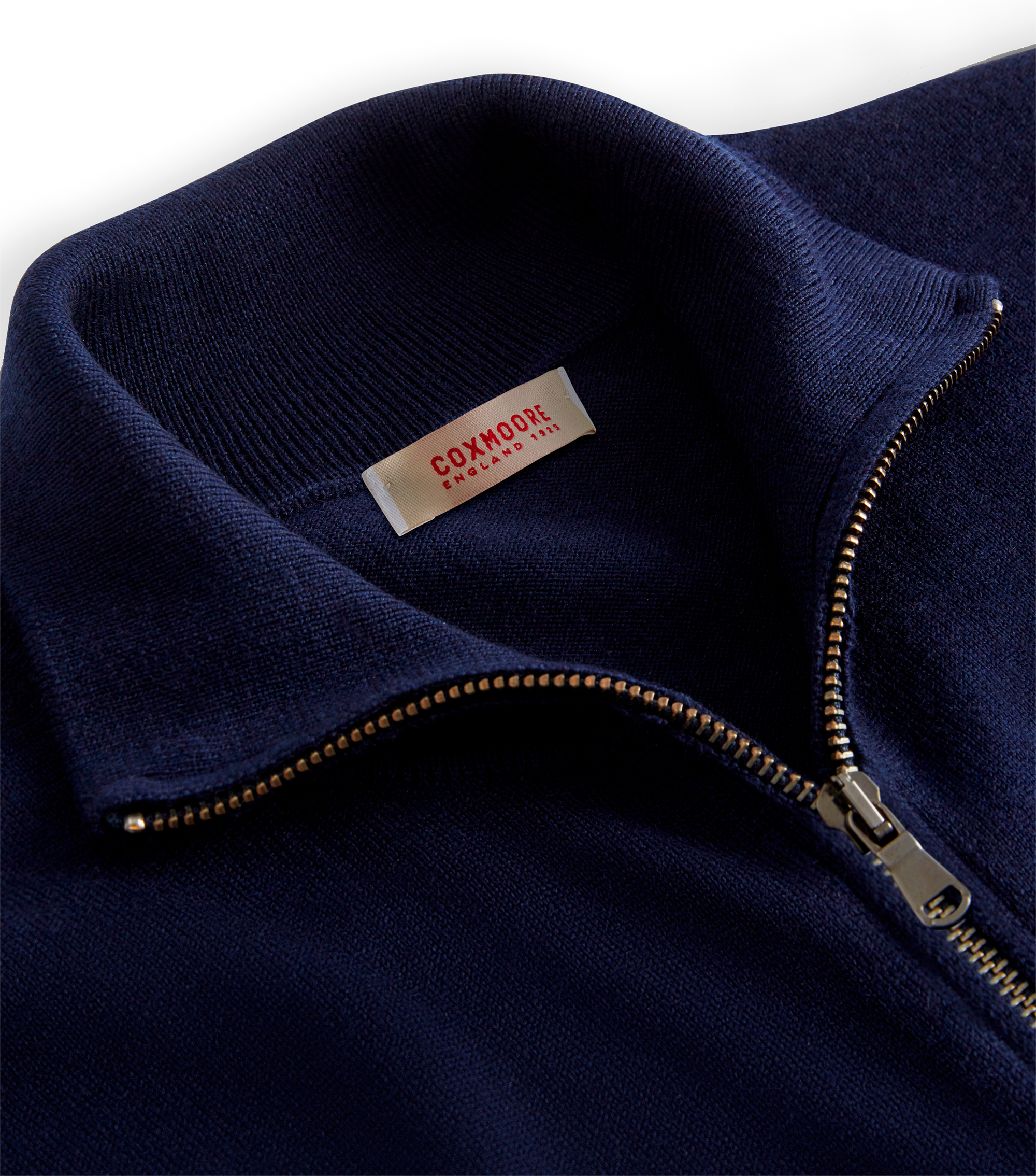 Coro Zip Front Knitted Merino Night Blue by Coxmoore