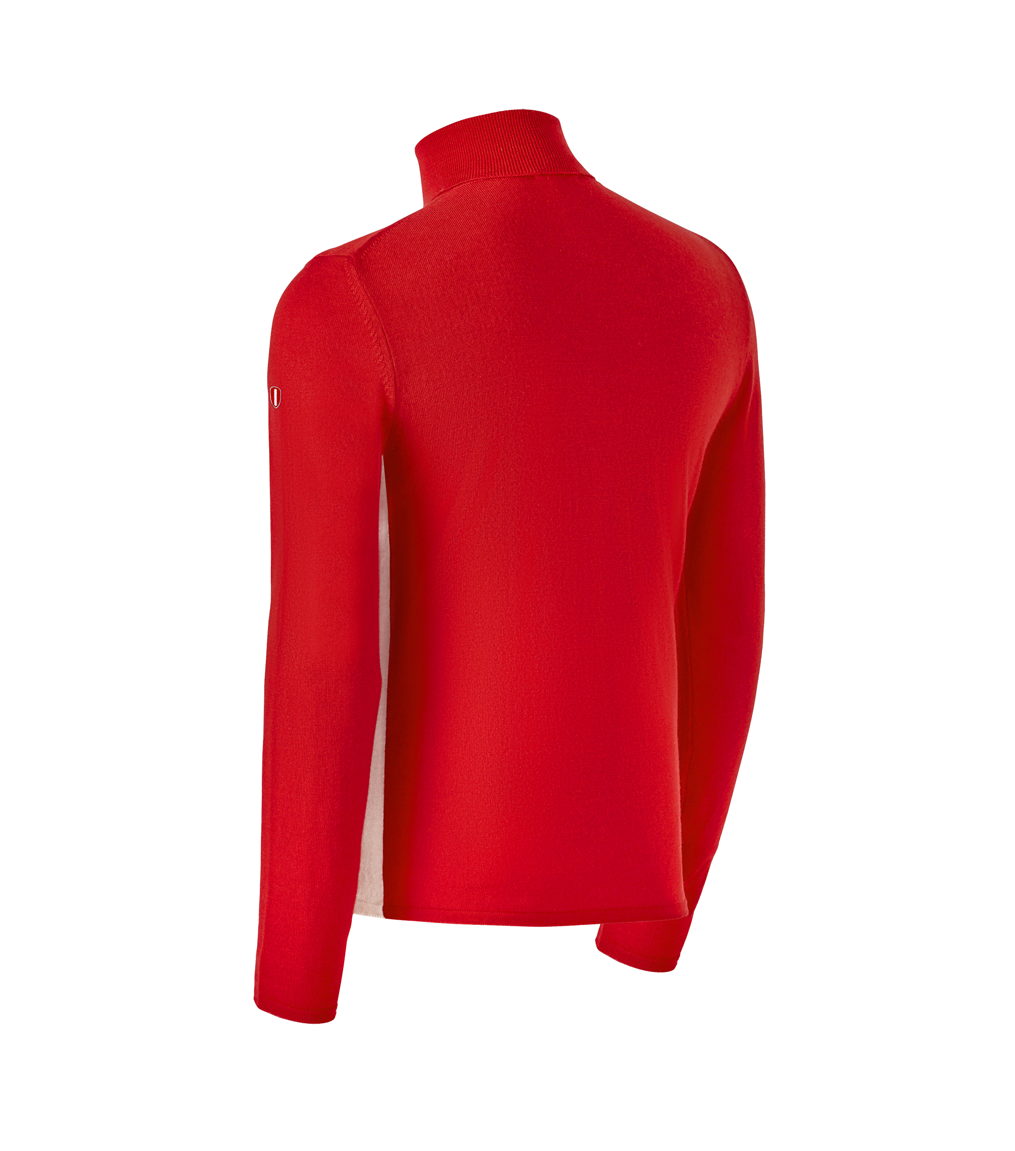 Kalani Roll Neck Merino Top Flaming Red Coxmoore Fine Knitted