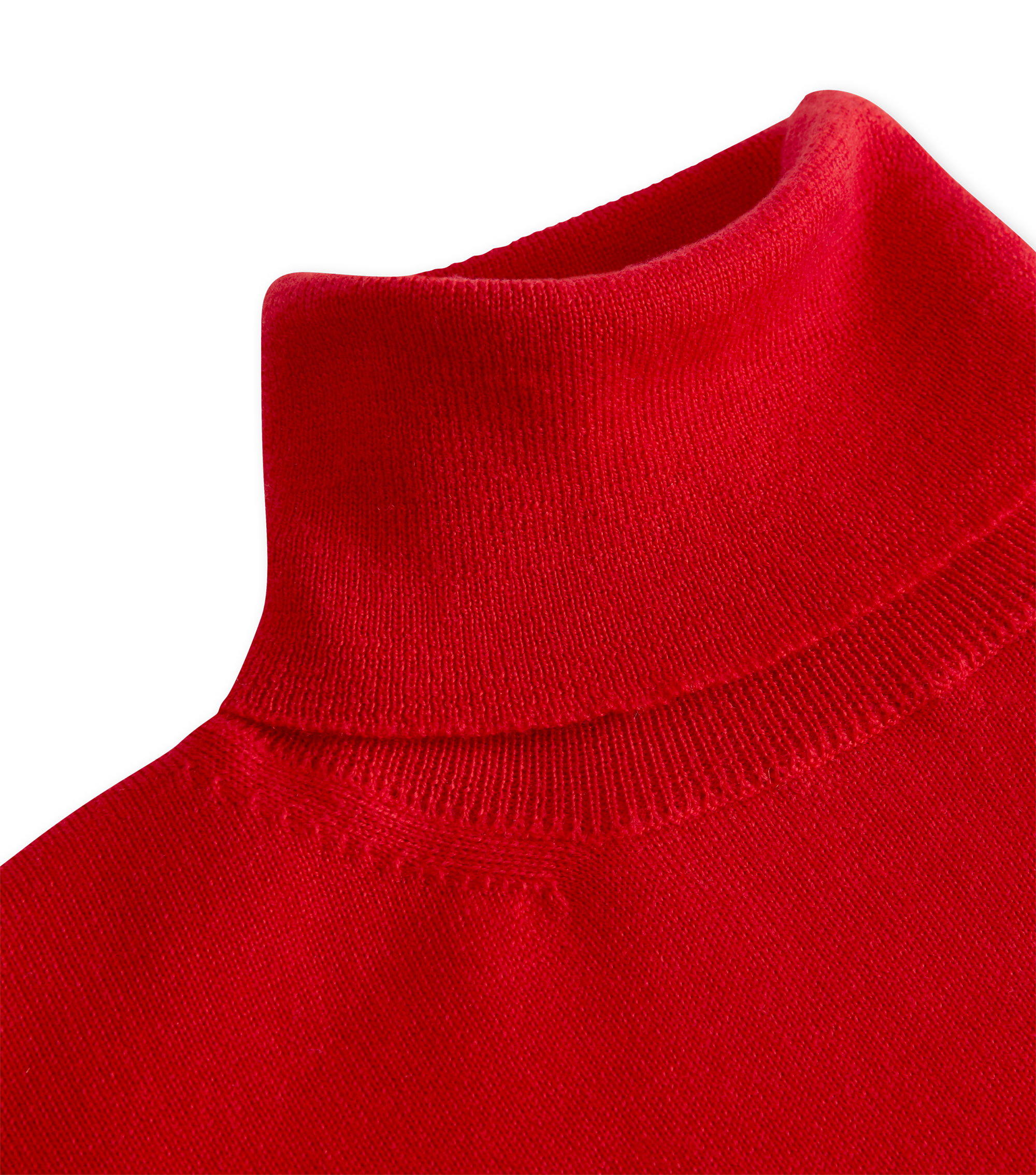Kalani Roll Neck Merino Top Flaming Red Coxmoore Fine Knitted
