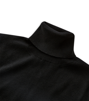 Kalani Roll Neck Merino Top Pitch Black Coxmoore Fine Knitted
