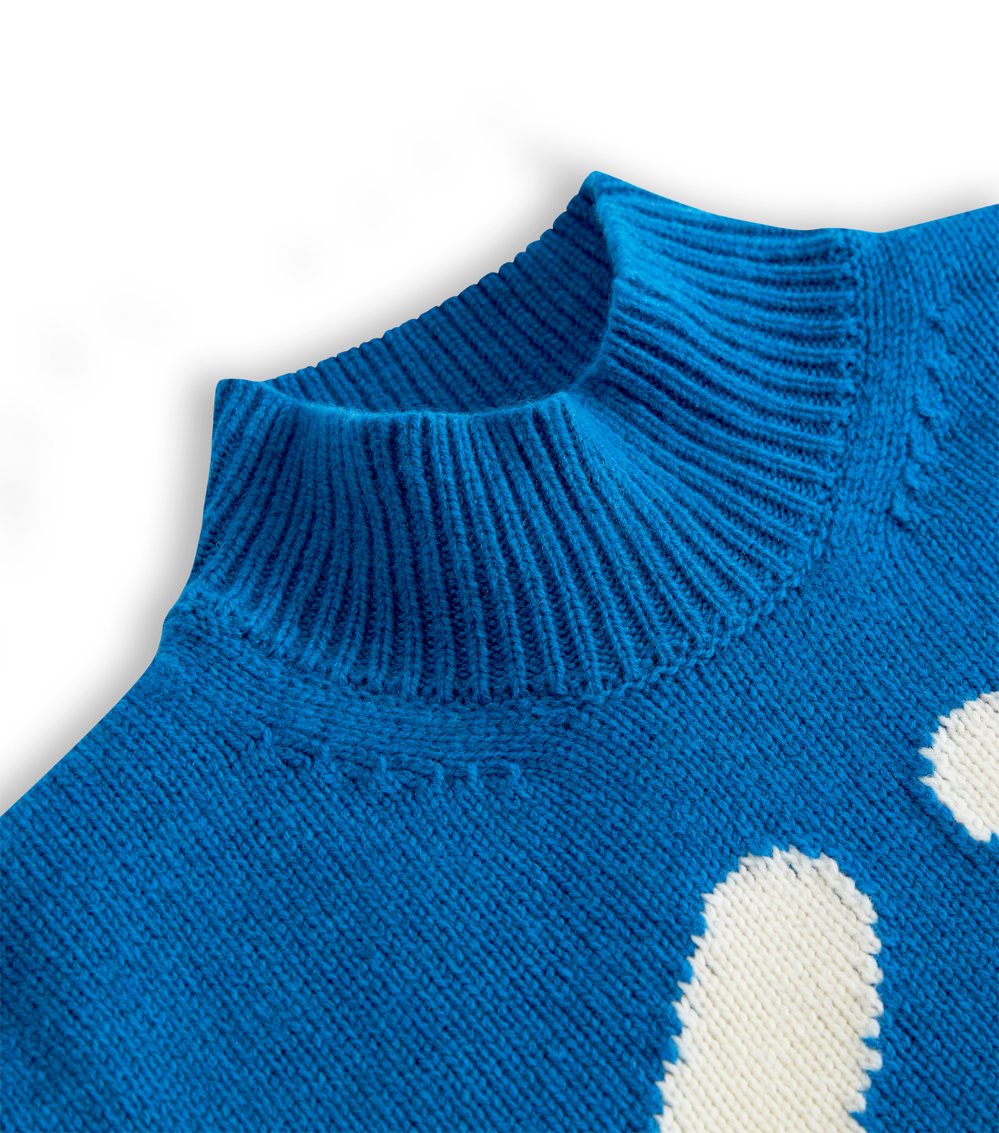 Quilo Turtle Neck Knitted Top Sky Blue Coxmoore Wool British