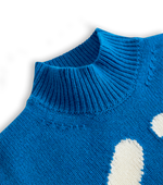 Quilo Turtle Neck Knitted Top Sky Blue Coxmoore Wool British