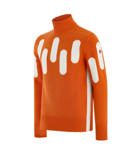 Yule Turtle Neck Lambswool Top Orange Gloss Coxmoore Clothing UK