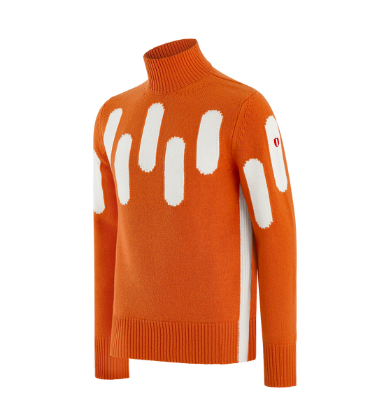 Yule Turtle Neck Lambswool Top Orange Gloss Coxmoore Clothing UK