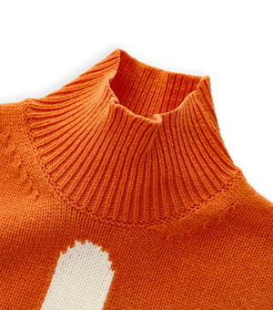 Yule Turtle Neck Lambswool Top Orange Gloss Coxmoore Clothing UK